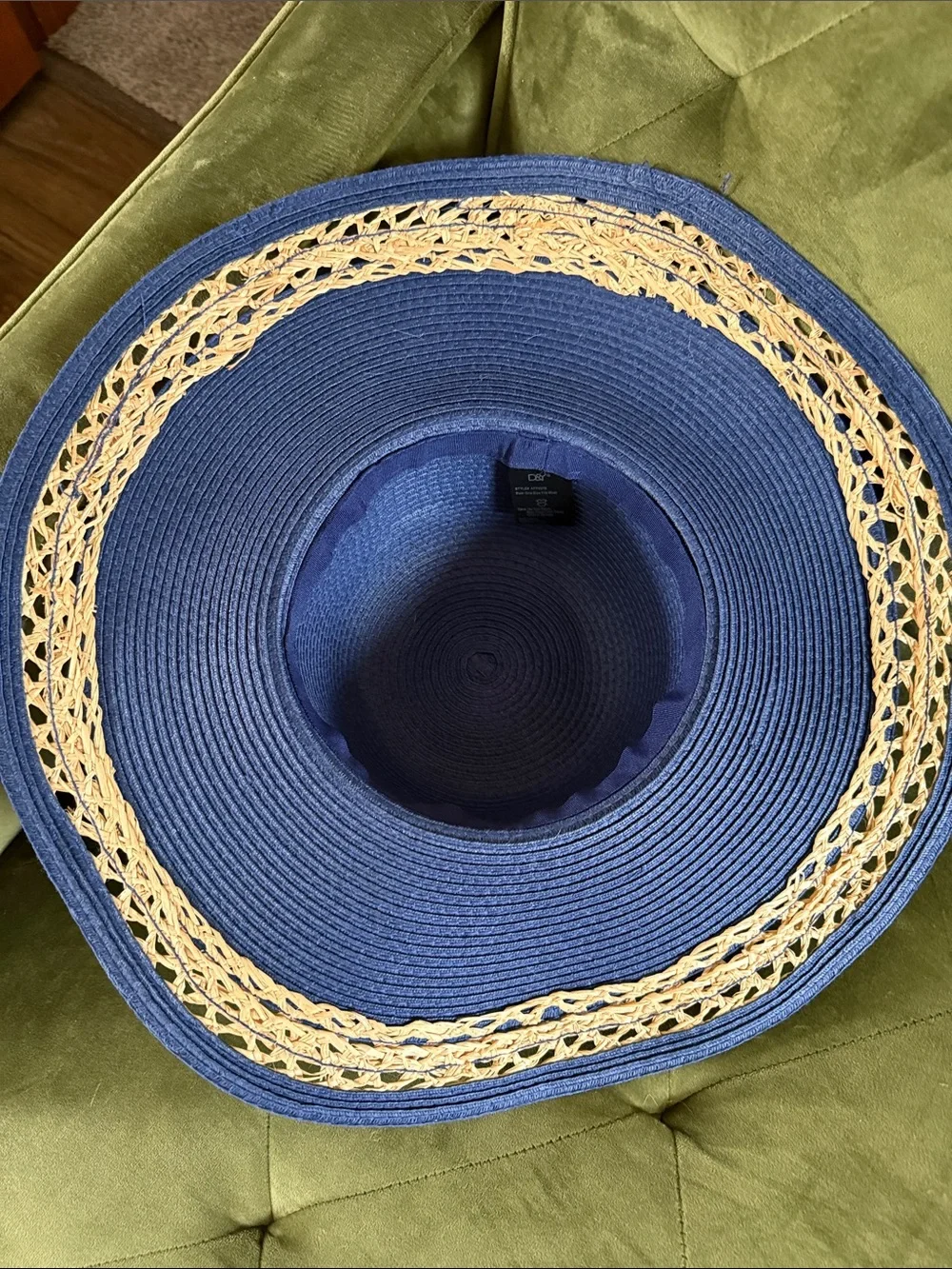 Navy Blue Wide Brim Beach Hat
